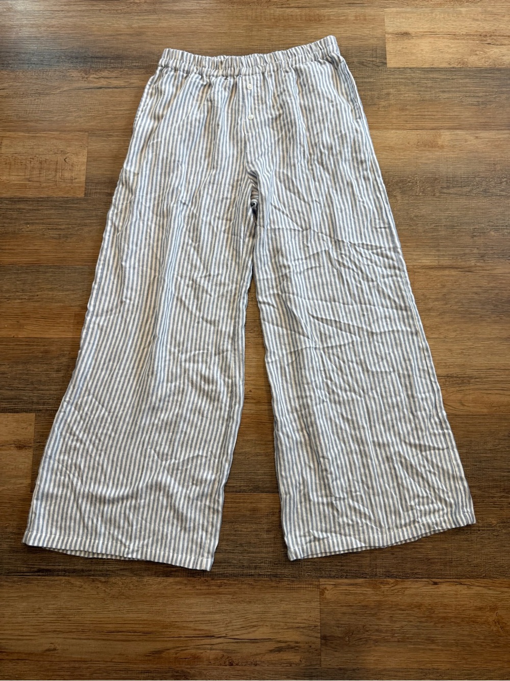 Sincerely Jules Blue/White Striped Wide-Leg Lounge Pants size L